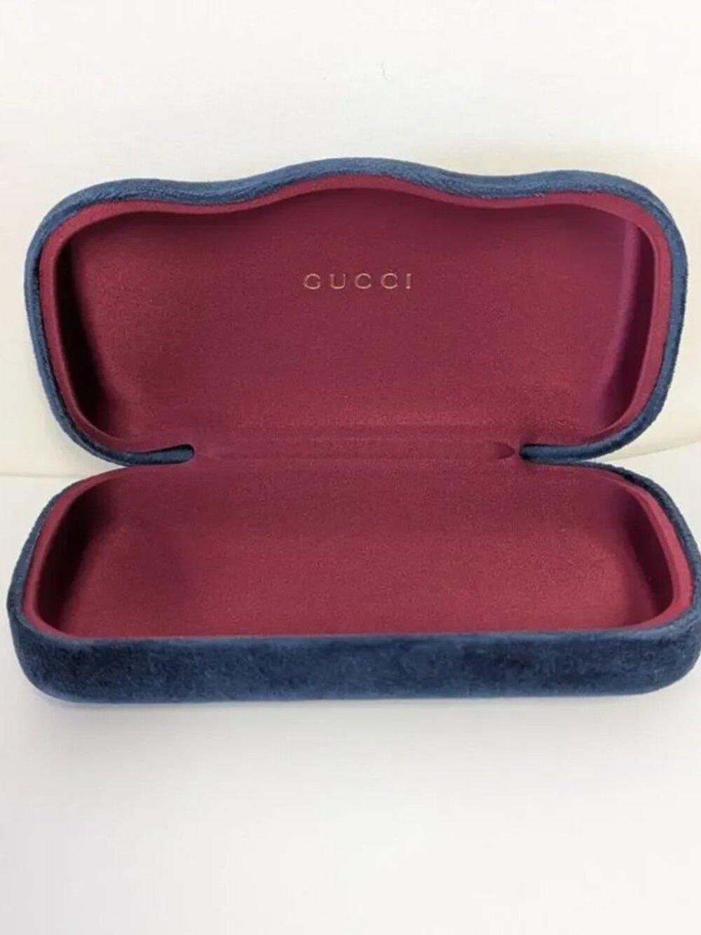 GUCCI Hardcase Velvet Sunglass Case, Navy Blue